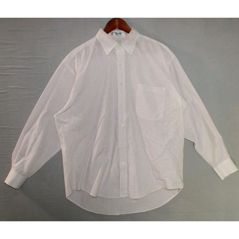 Monsieur by Givenchy Mens 16.5 34/35 Squared Pattern Long Sleeve Button Shirt